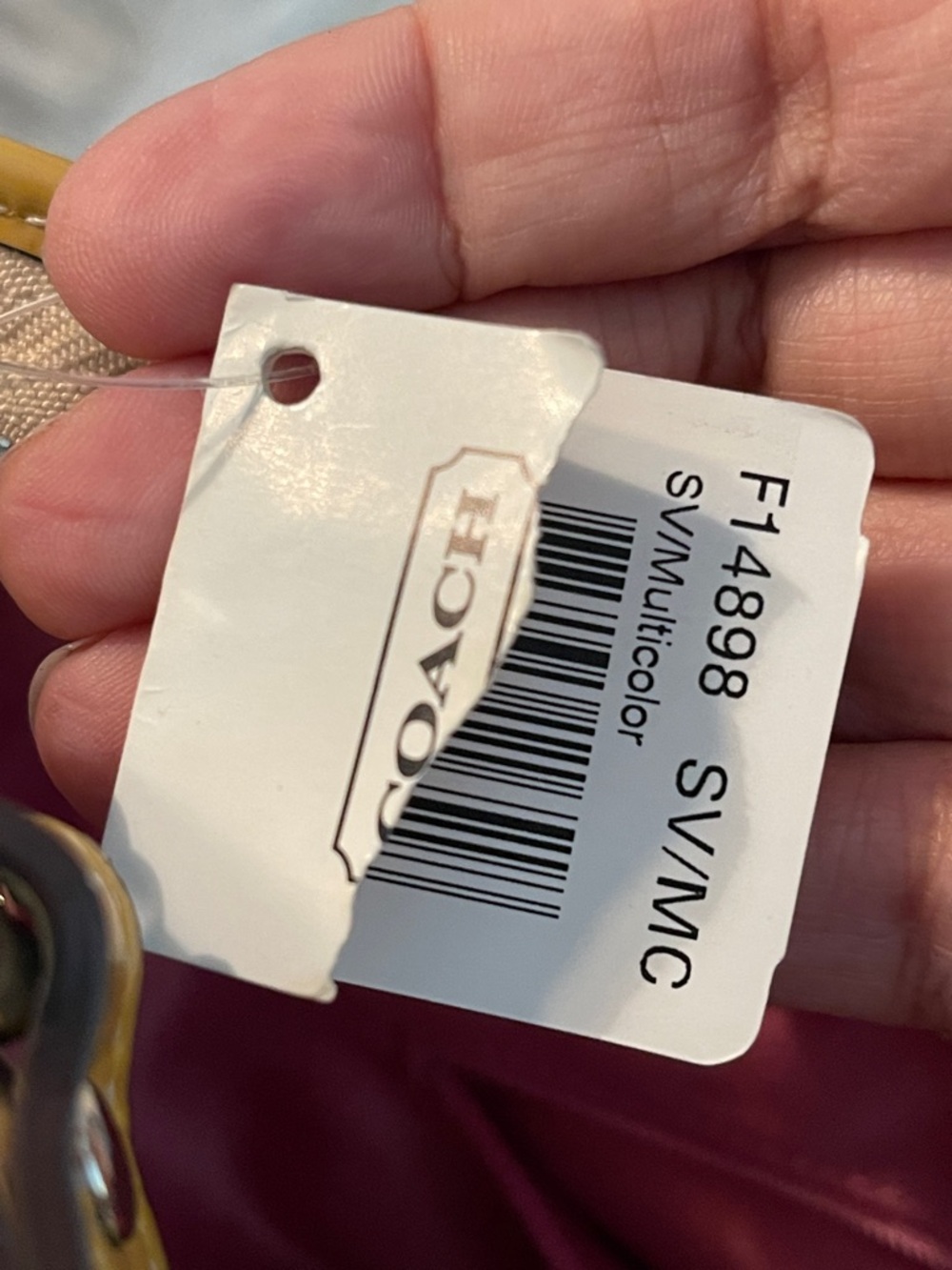 Coach Patchwork Multicolor Shoulder Bag - Beige, Pink & Mint - Picture 11 of 13